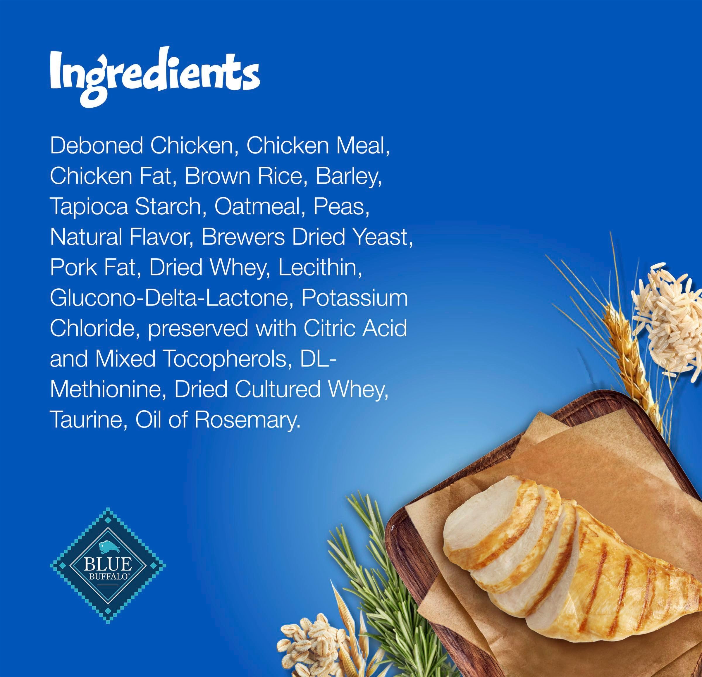 Blue Buffalo Bursts – ingrédients sains et sans sous-produits volaille.
