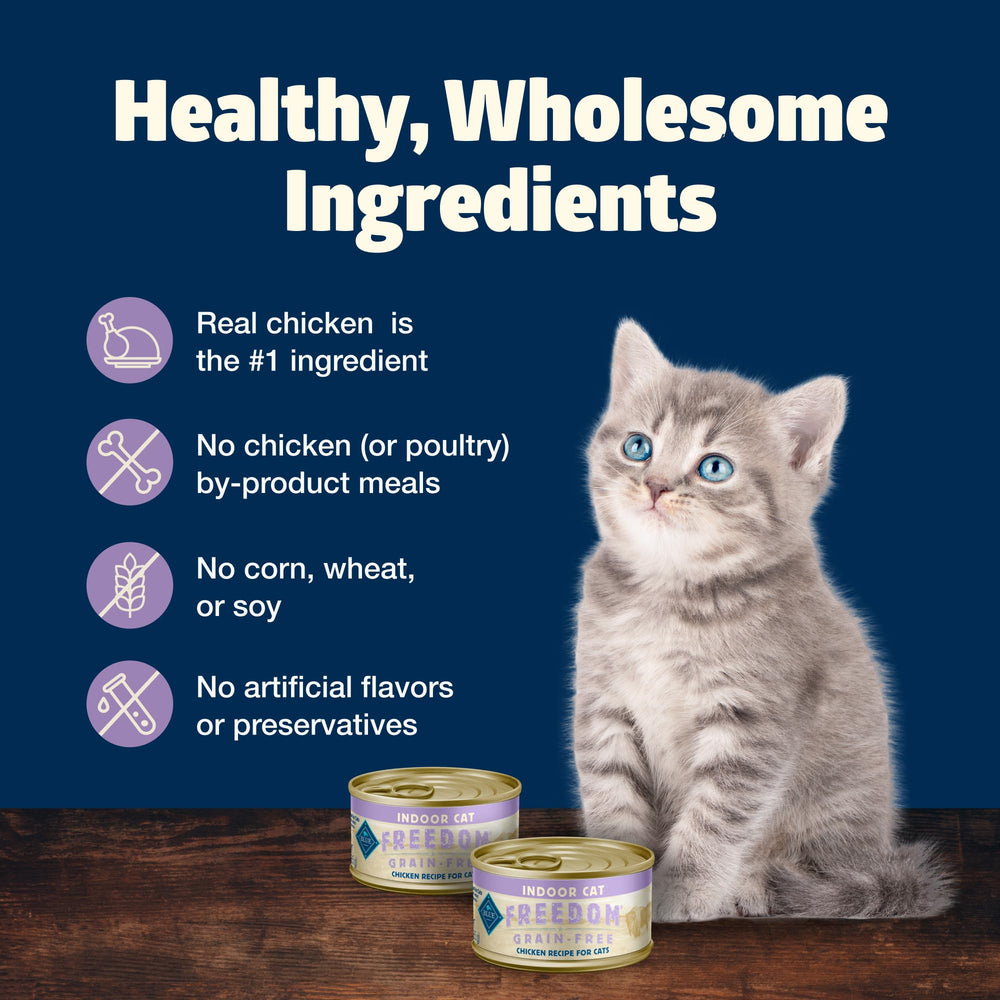 Blue Buffalo Freedom Chaton – fibres naturelles pour digestion et poils.
