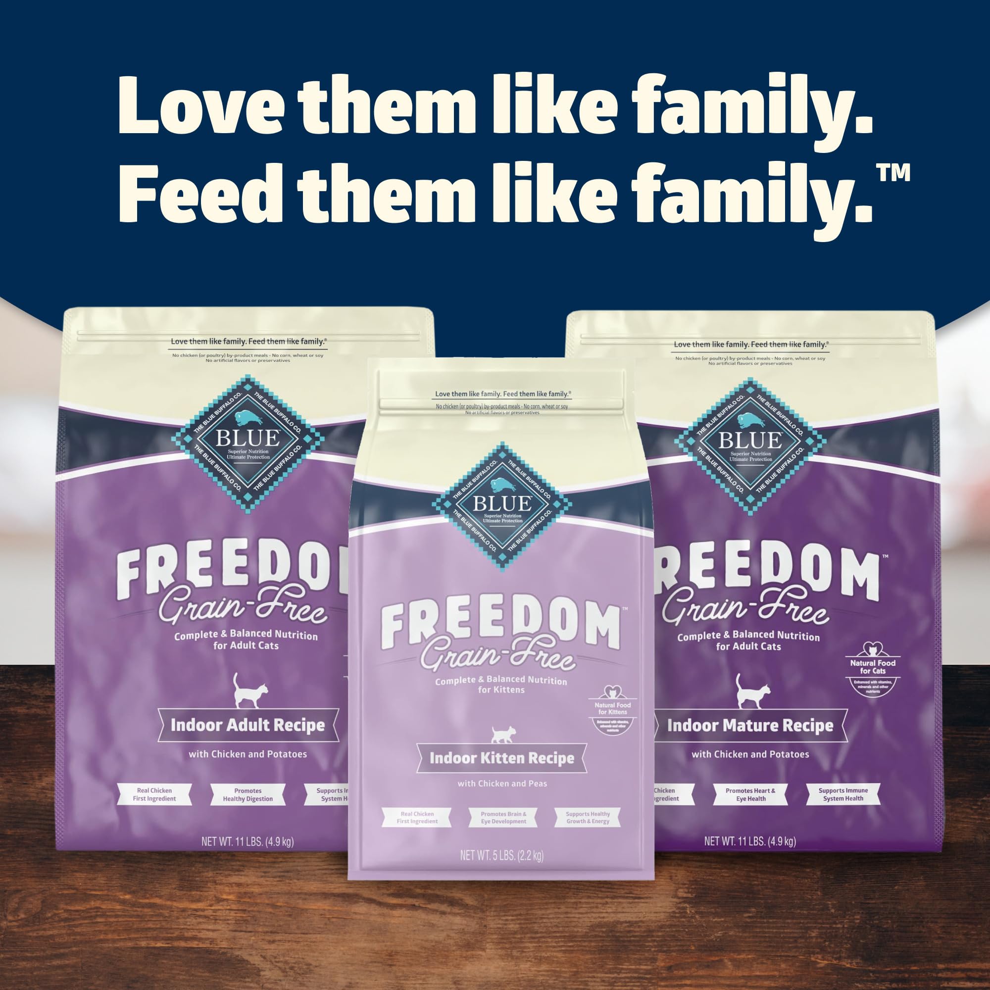 Blue Buffalo Freedom Chaton – ingrédients naturels pour une alimentation saine.