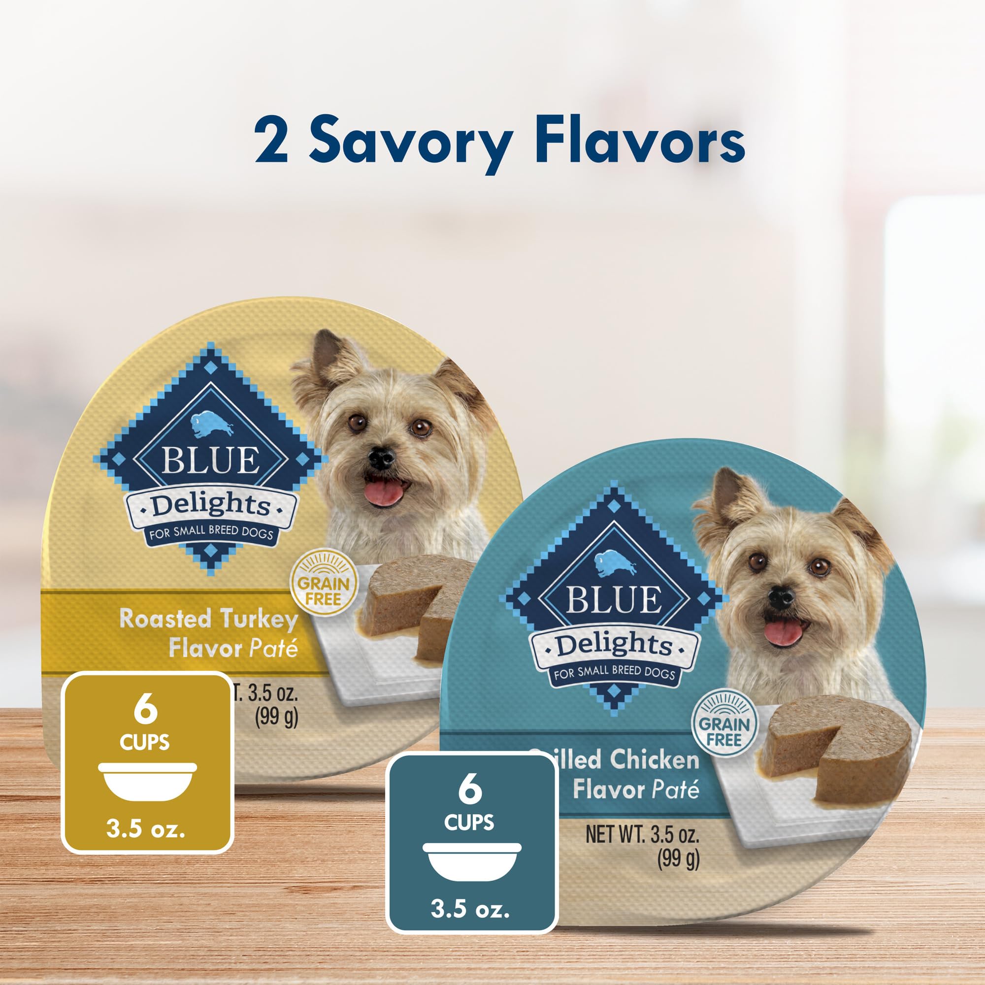 Blue Buffalo Delights coupe 3,5 oz dinde, portion pratique pour petit chien