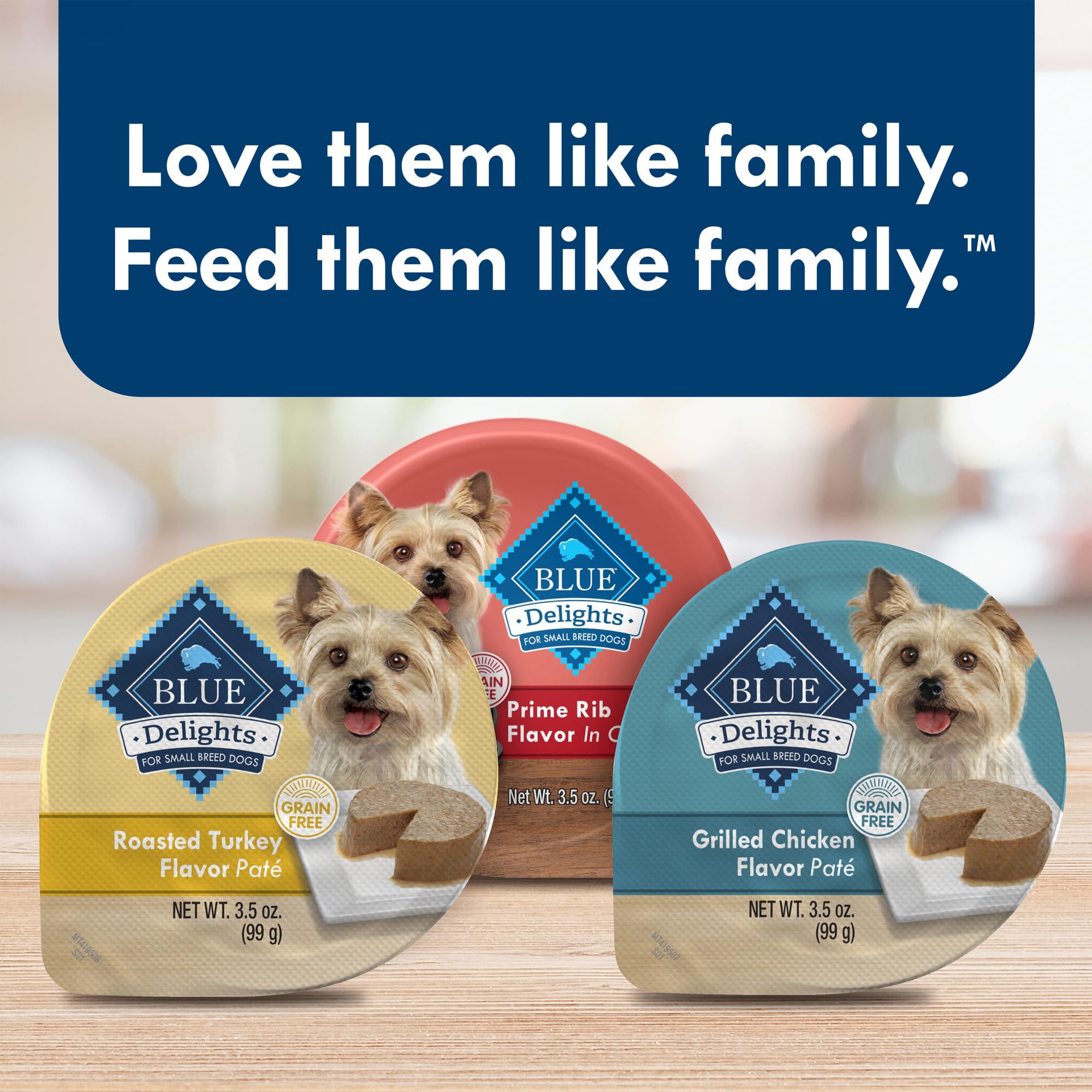 Blue Buffalo Delights pack de 12 coupes, repas simples pour petites races