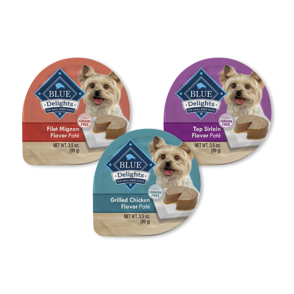 Blue Buffalo Delights pâtée poulet, portion individuelle pratique pour chien adulte de petite race