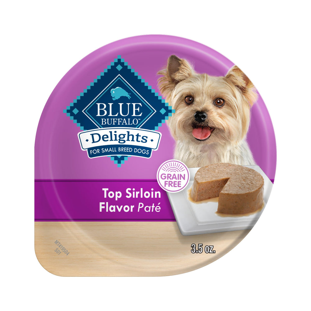 Blue Buffalo Delights rumsteck pâté dans une boîte prête à servir pour petits chiens