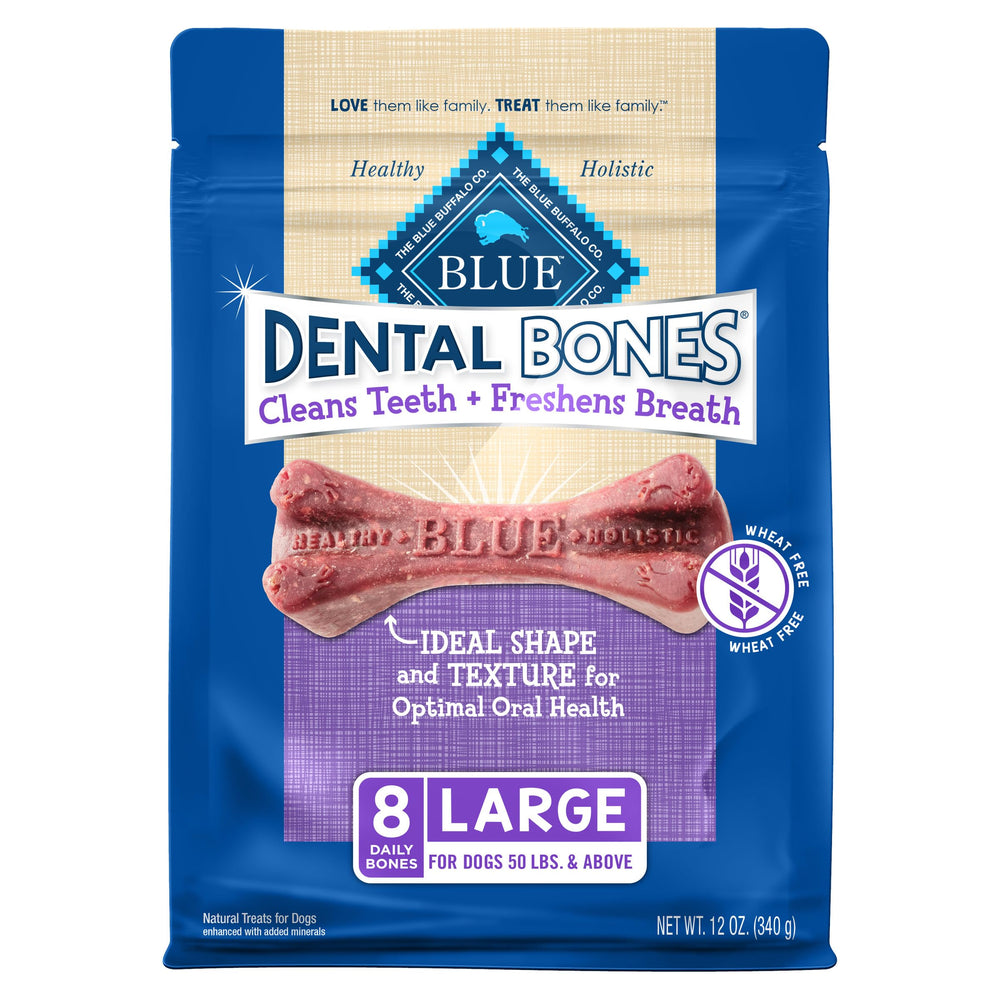 Blue Buffalo Dental Bones grand format, idéal pour une routine dentaire quotidienne.