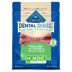 Blue Buffalo Dental Bones Mini, emballage 12oz, friandise naturelle pour chiens petits, pratique au quotidien.