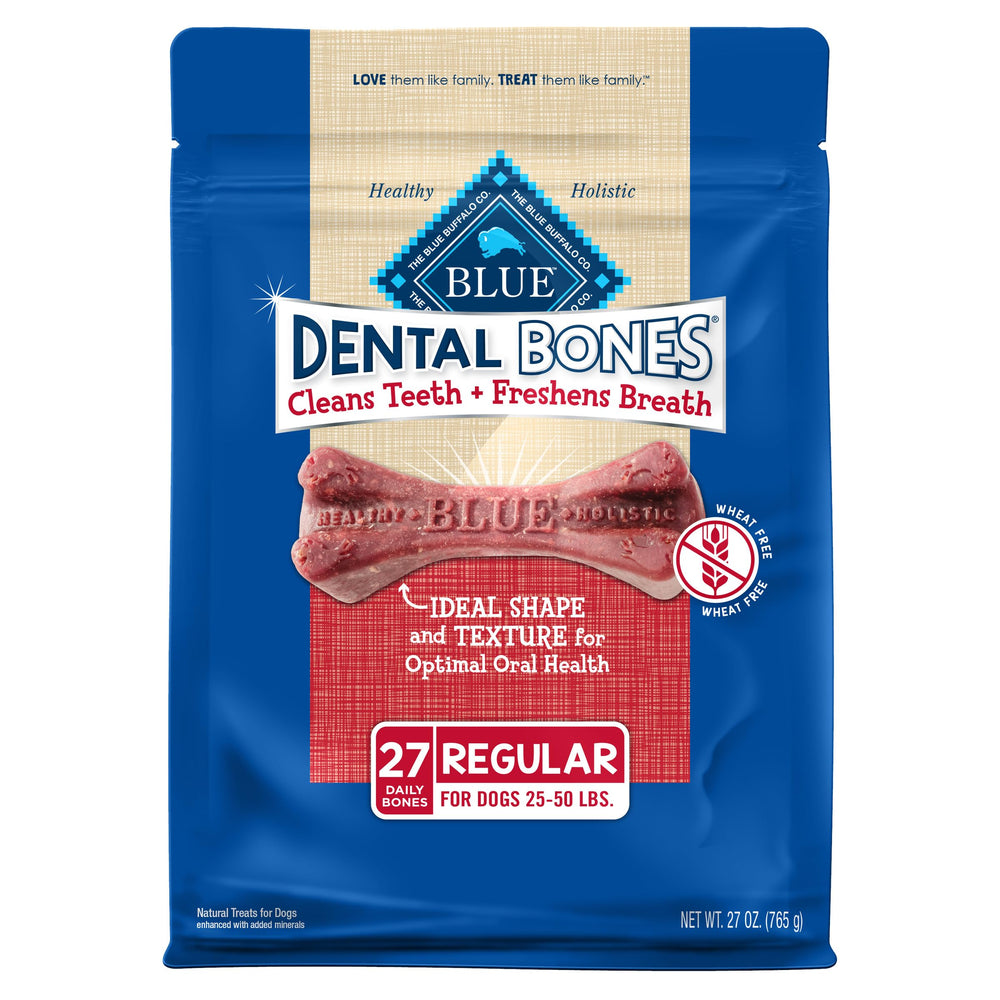 Blue Buffalo Dental Bones paquet 27oz, soutien dentaire quotidien pour chiens moyens.