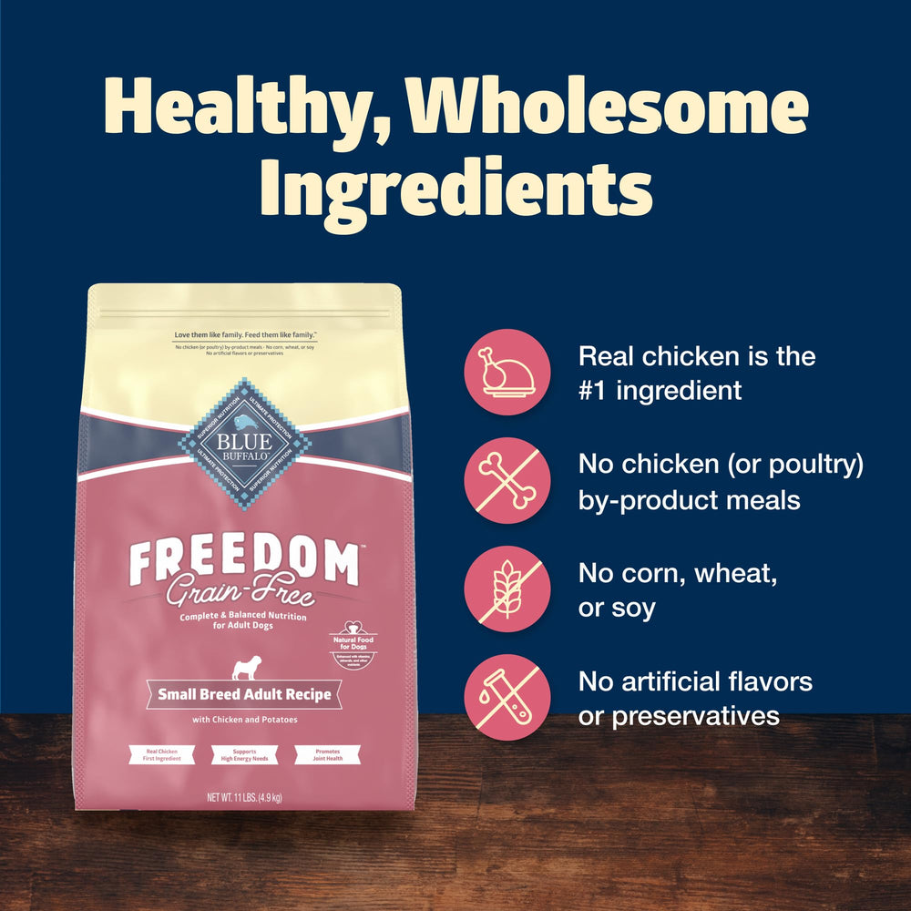 Blue Buffalo Freedom ingrédients naturels pour une alimentation canine équilibrée