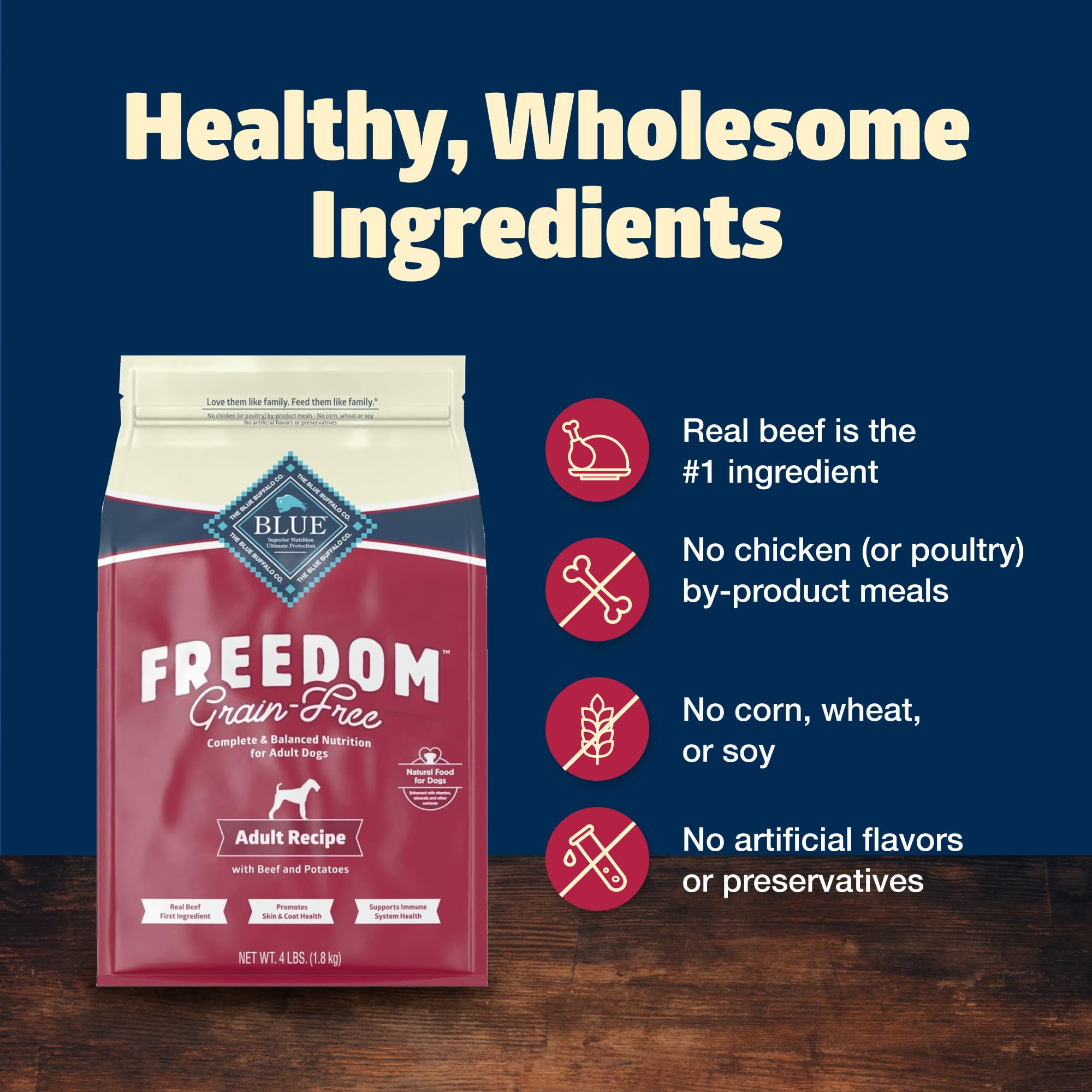 Blue Buffalo Freedom: morceaux riches en antioxydants pour le système immunitaire