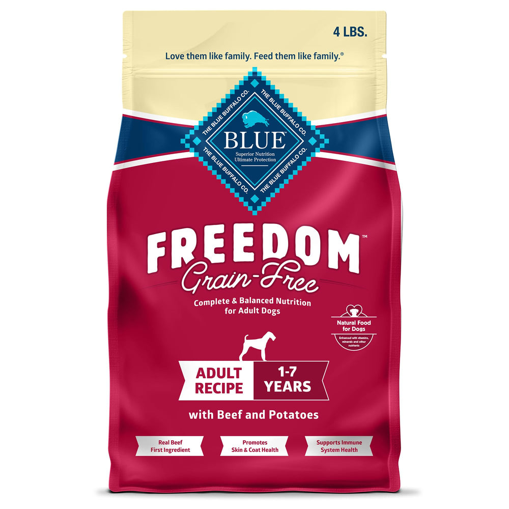 Blue Buffalo Freedom: croquettes de boeuf pour chien, sac de 4 lb, choix pratique