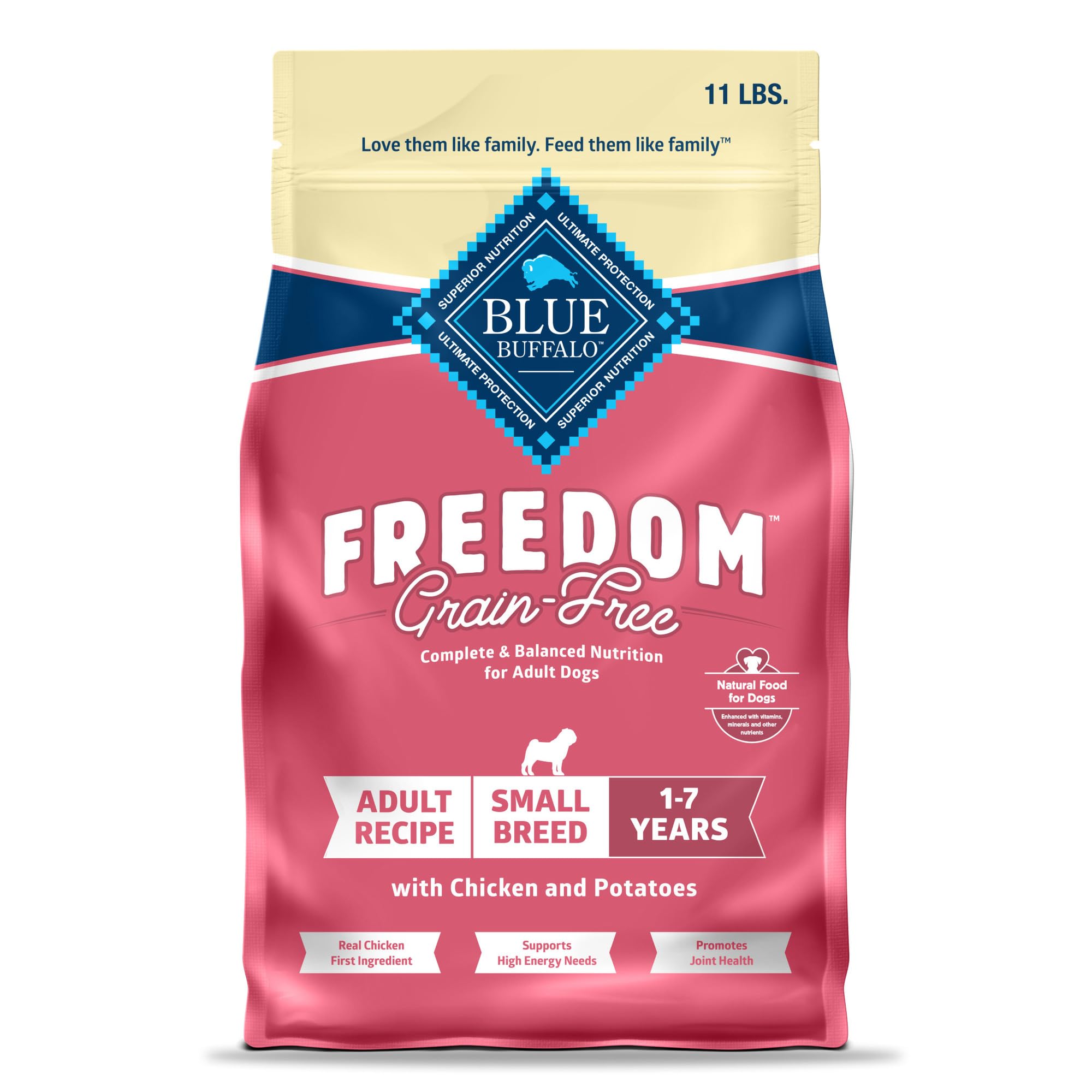Blue Buffalo Freedom premier ingrédient poulet pour petite race soutenant nutrition équilibrée