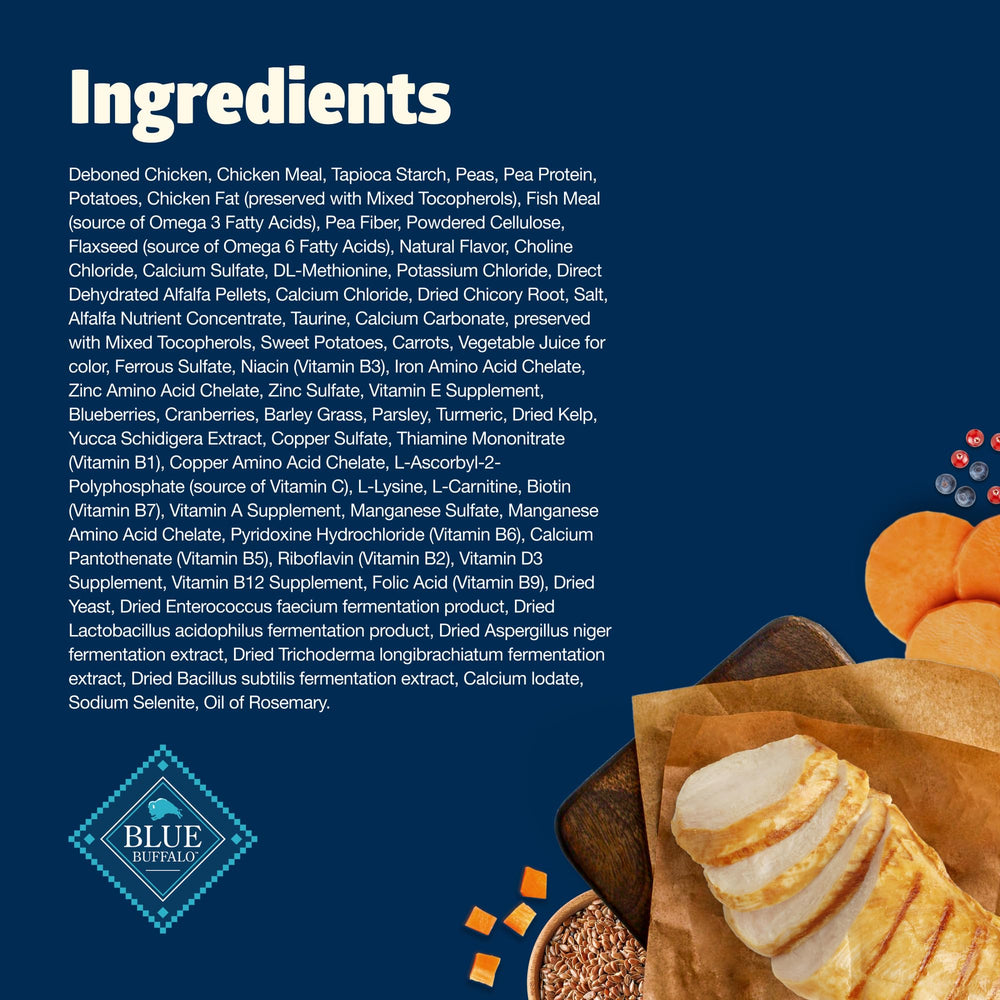 Sans sous-produits de poulet, formulation pure et transparente.