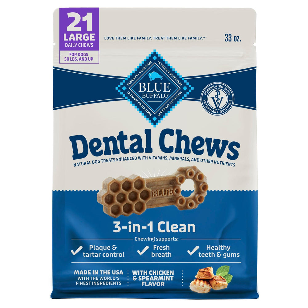 Bleu Buffalo friandises dentaires emballage grand pour chien de grande taille