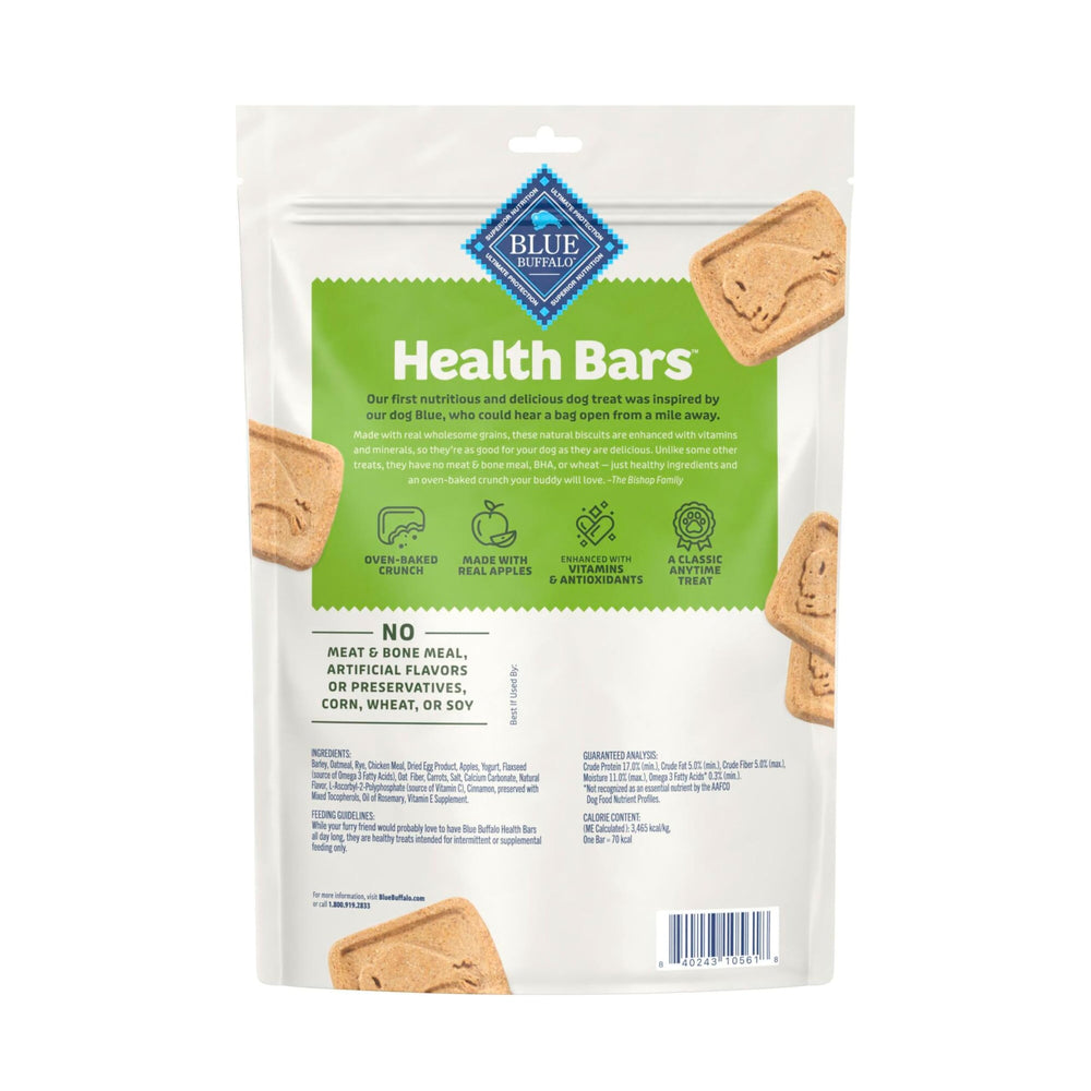 Blue Buffalo Health Bars: arôme pommes cannelle yogourt évoquant tarte maison.