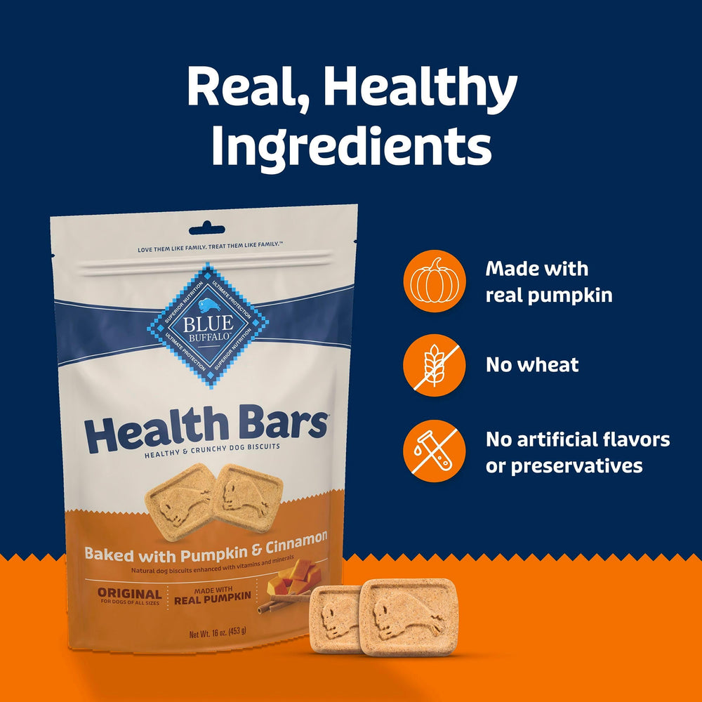 Blue Buffalo Health Bars sans sous-produits animaux et sans additifs artificiels.