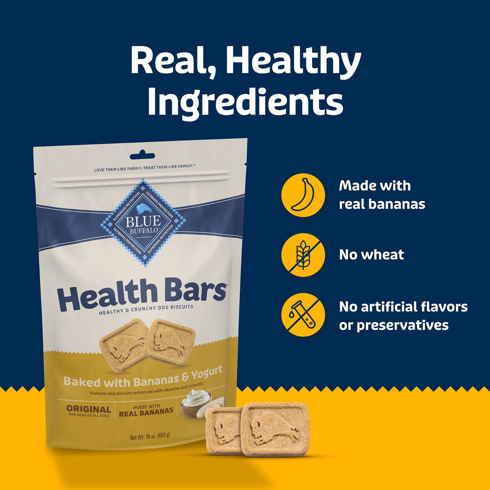 Blue Buffalo Health Bars céréales complètes et légumes nutritifs, sans maïs ni blé ni soja