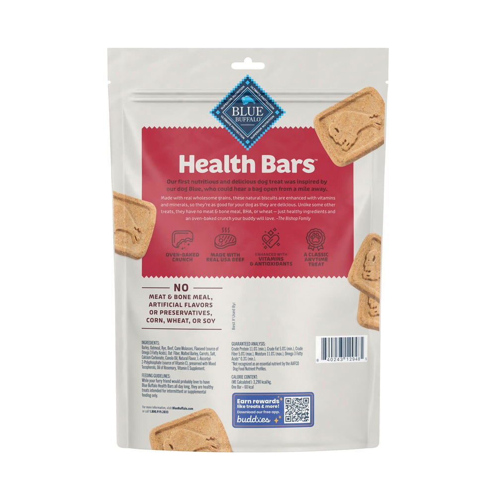 Blue Buffalo Health Bars ingrédients naturels pour une friandise simple.