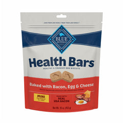 Blue Buffalo Health Bars Mini biscuits bacon, récompense savoureuse et croquante pour chien.