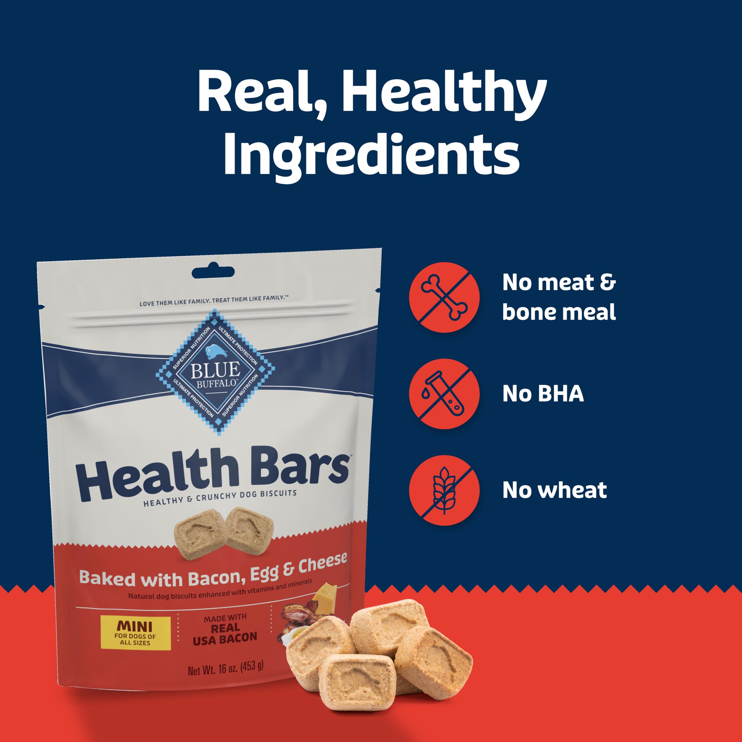 Blue Buffalo Health Bars Mini emballage 16 oz, solution pratique pour le foyer.