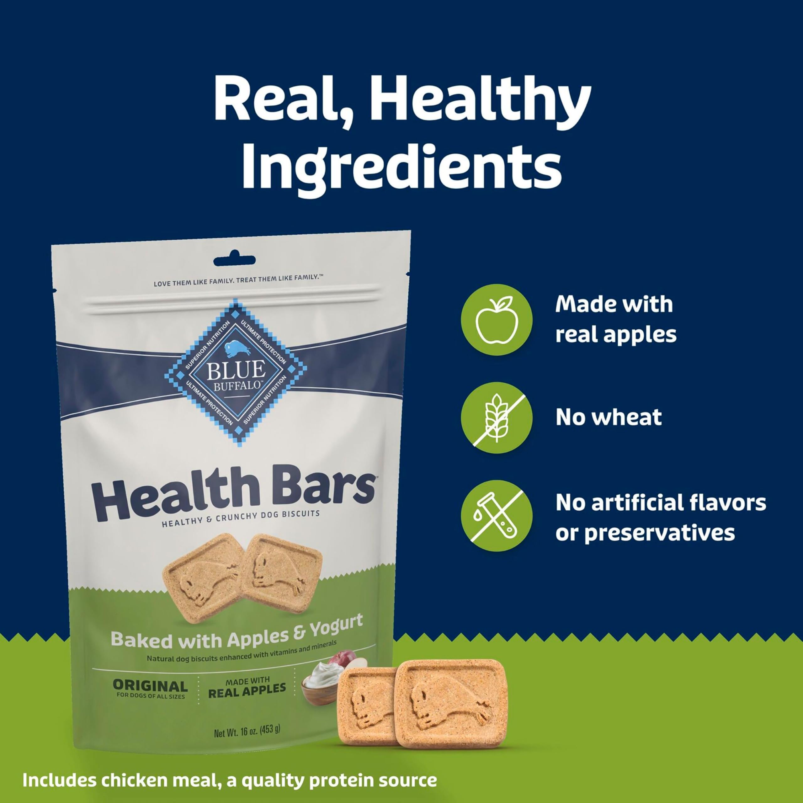 Blue Buffalo Health Bars: sans maïs blé et soja, choix simple pour chiens sensibles.