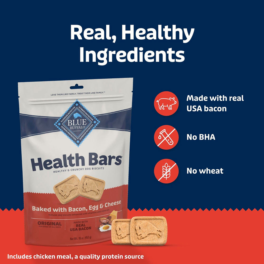 Blue Buffalo Health Bars : oméga-3 et antioxydants pour une récompense saine.