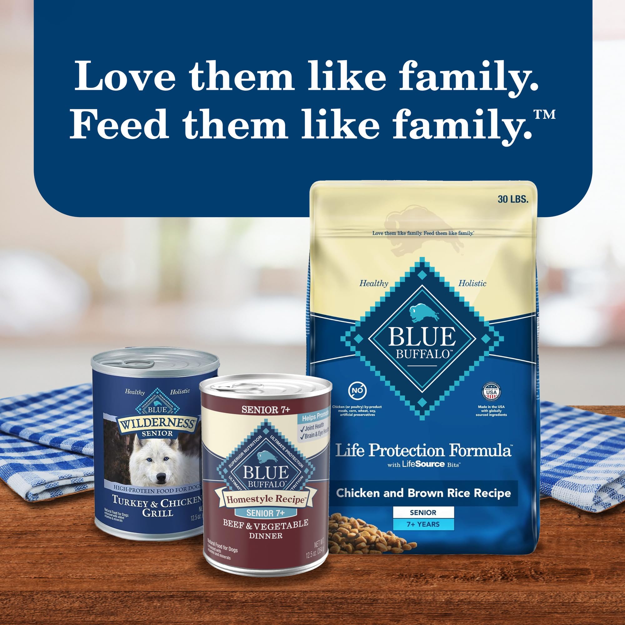 Étiquetage clair des ingrédients Blue Buffalo Homestyle Senior