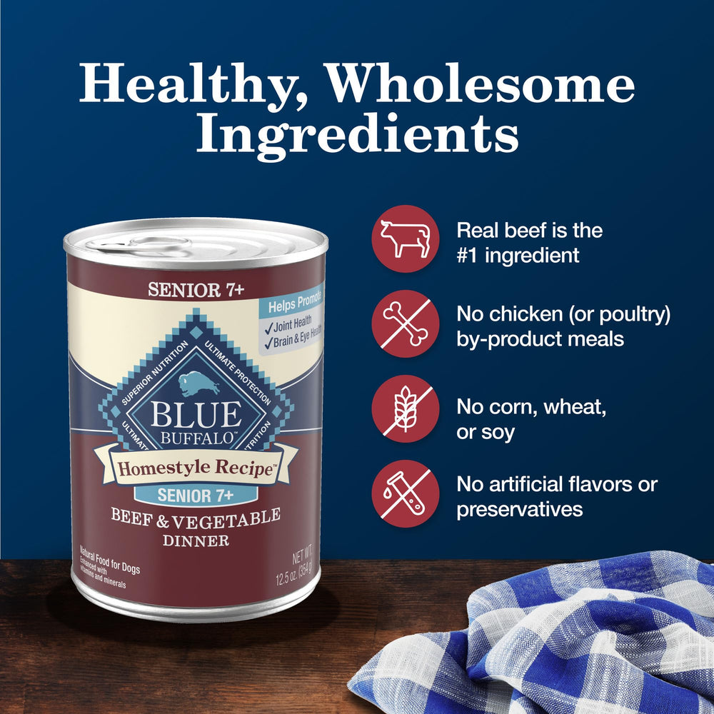 Ingrédients glucosamine et chondroïtine inclus dans Blue Buffalo Homestyle Senior