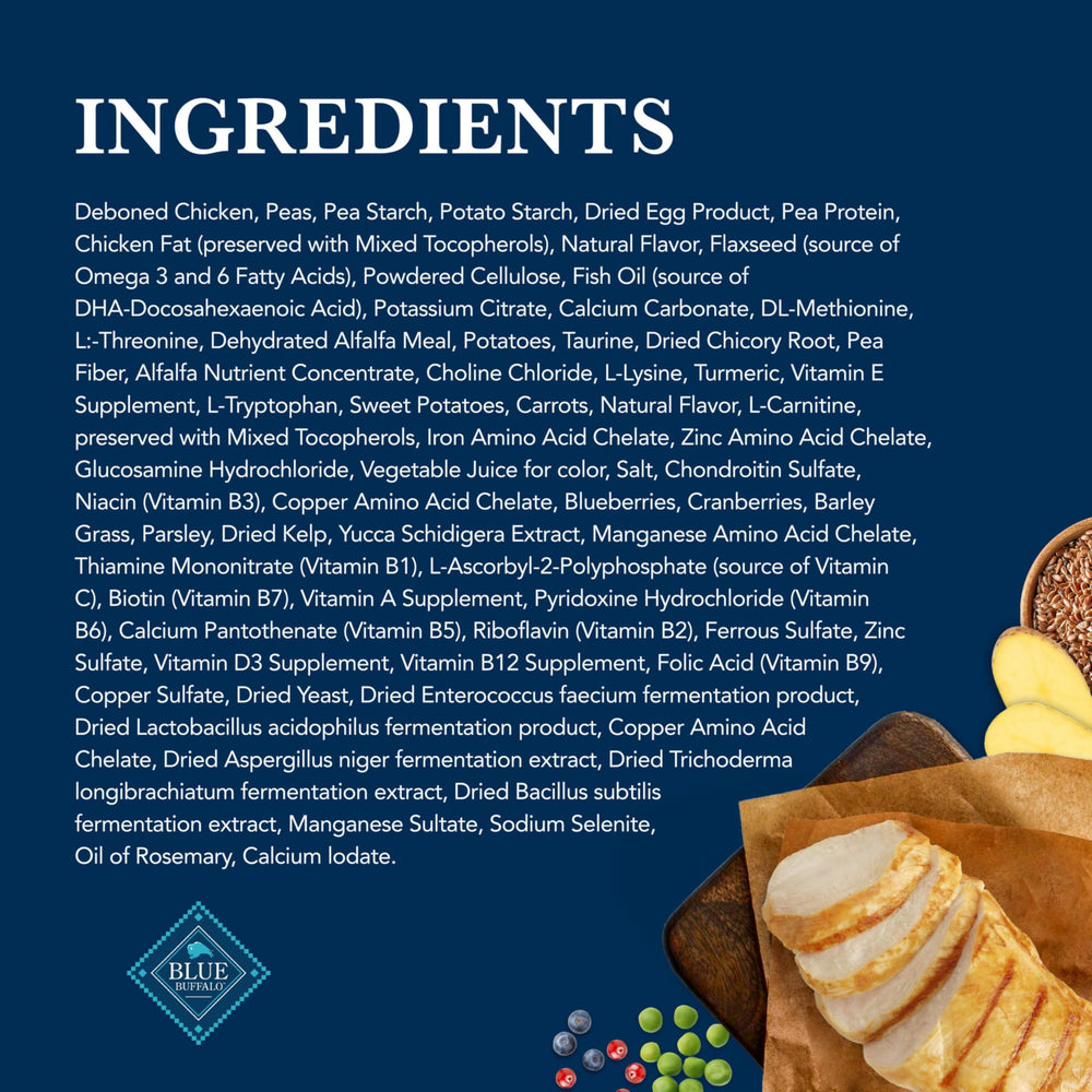 Blue Buffalo K+M sans sous-produits de poulet pour une alimentation naturelle.