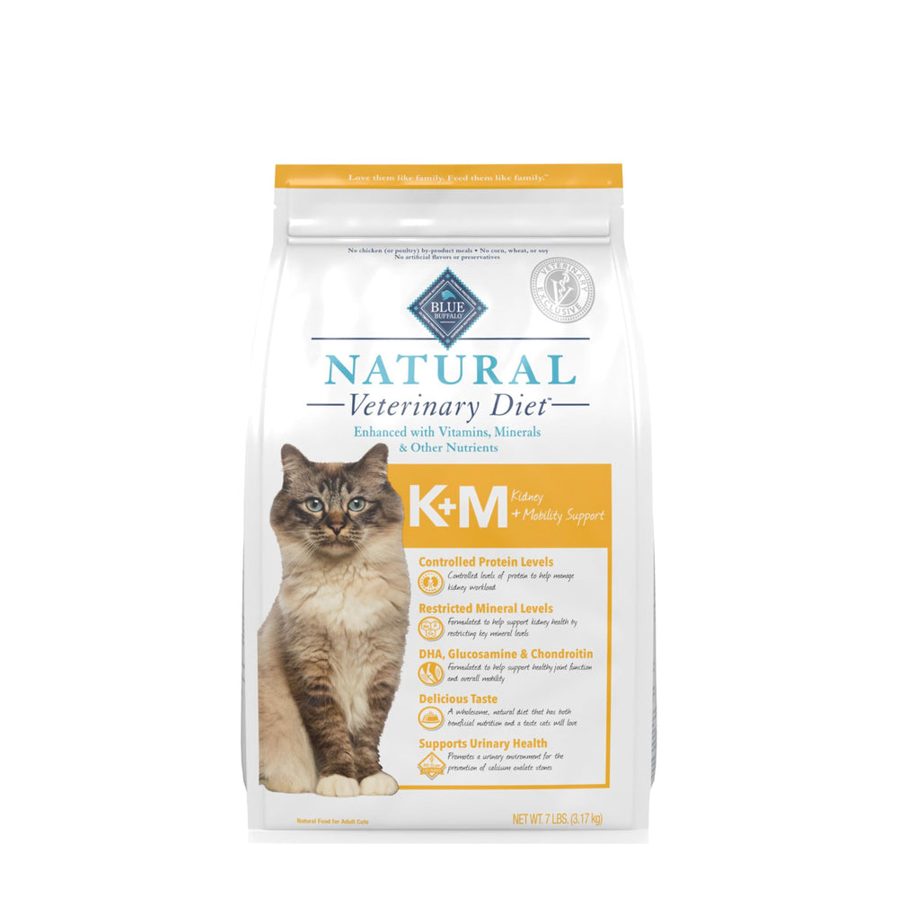 Blue Buffalo K+M soutient rénal et mobilité du chat au poulet, sac 7 lb.