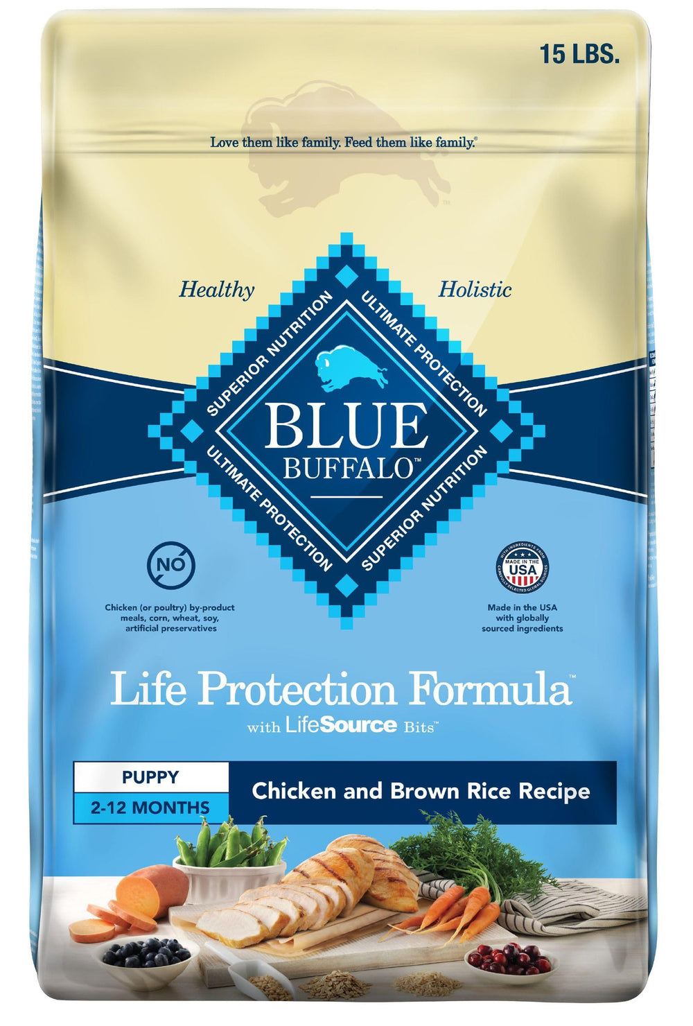 Blue Buffalo Life Protection Formula Chiot - sac visible, alimentation pratique pour chiot en croissance.