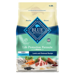 Blue Buffalo Life Protection Puppy emballage agneau et avoine, idéal pour chiots en croissance.