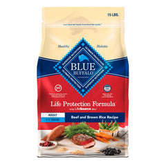 Blue Buffalo Life Protection sac 15 livres boeuf et riz brun pour chiens adultes