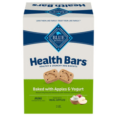 Biscuit Blue Buffalo Health Bars mini pour chien, texture croquante et récompense portable.