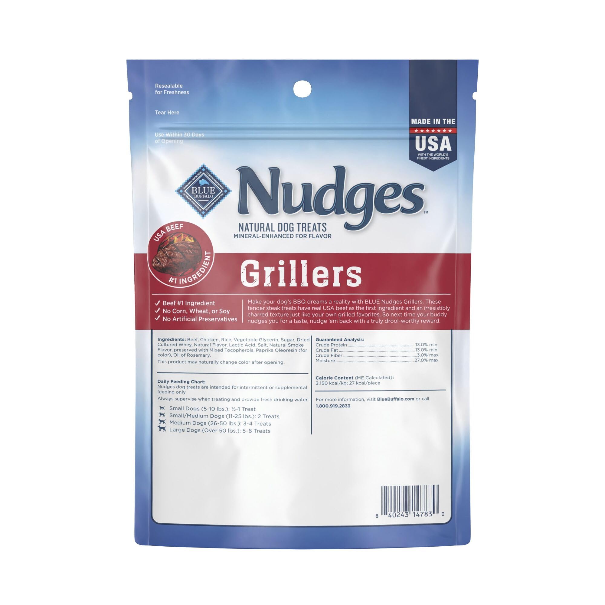 Blue Buffalo Nudges Grillers: boeuf réel premier ingrédient, texture tendre
