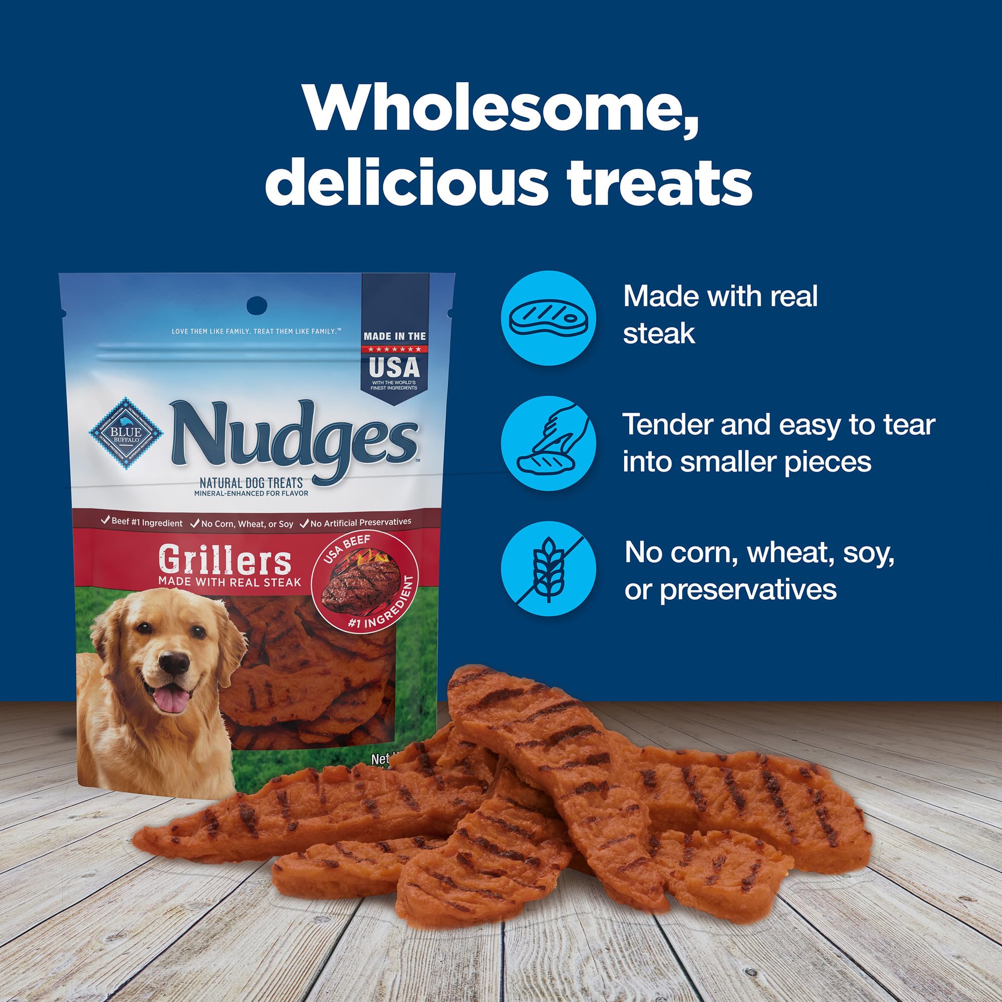 Blue Buffalo Nudges Grillers: sans arômes artificiels et sans conservateurs