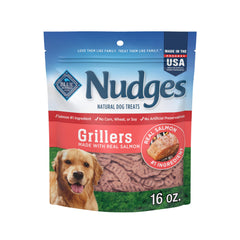Blue Buffalo Nudges Grillers au saumon, emballage 16 oz, récompense pratique pour l'entraînement.