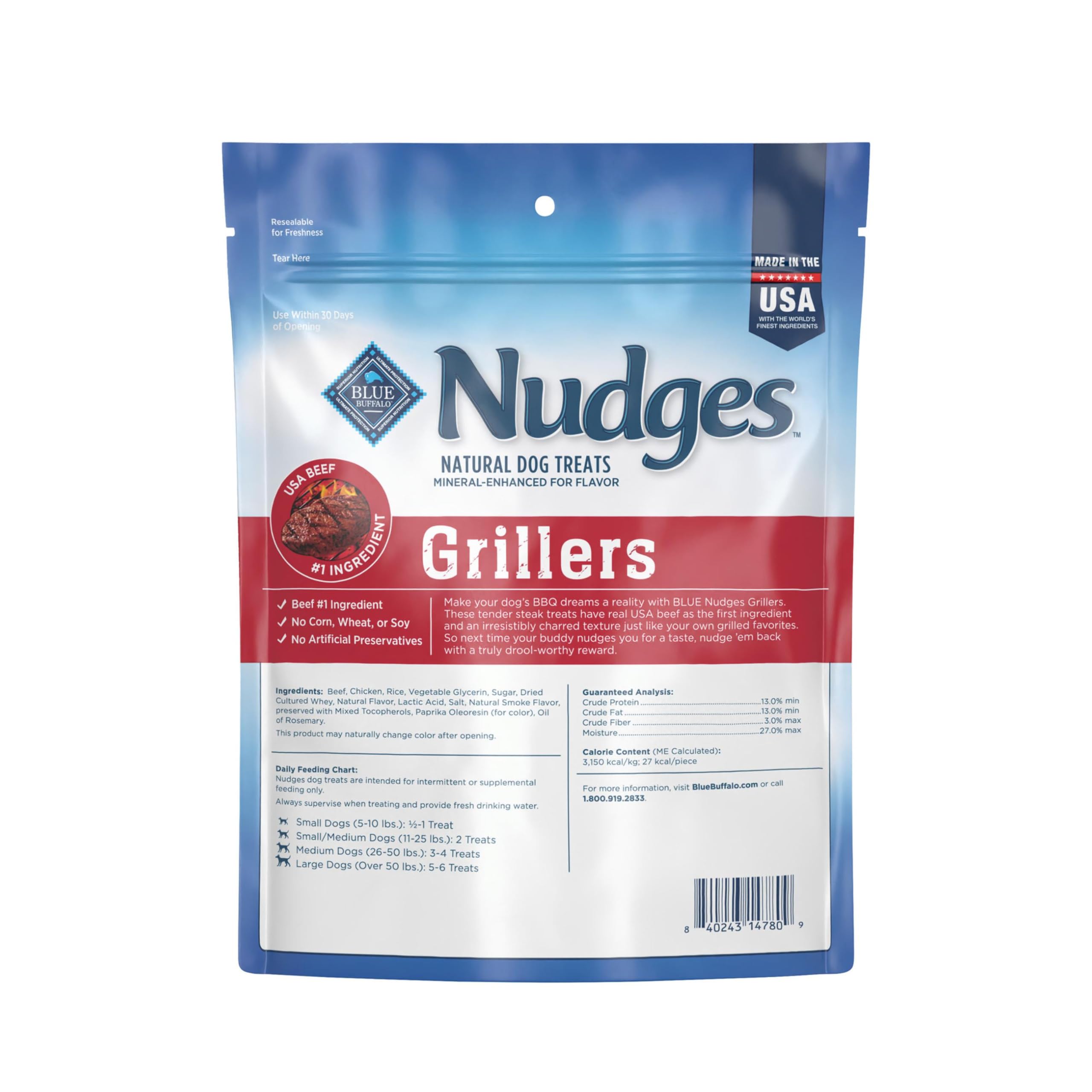 Texture tendre et grillee des Nudges Grillers pour chien actif.