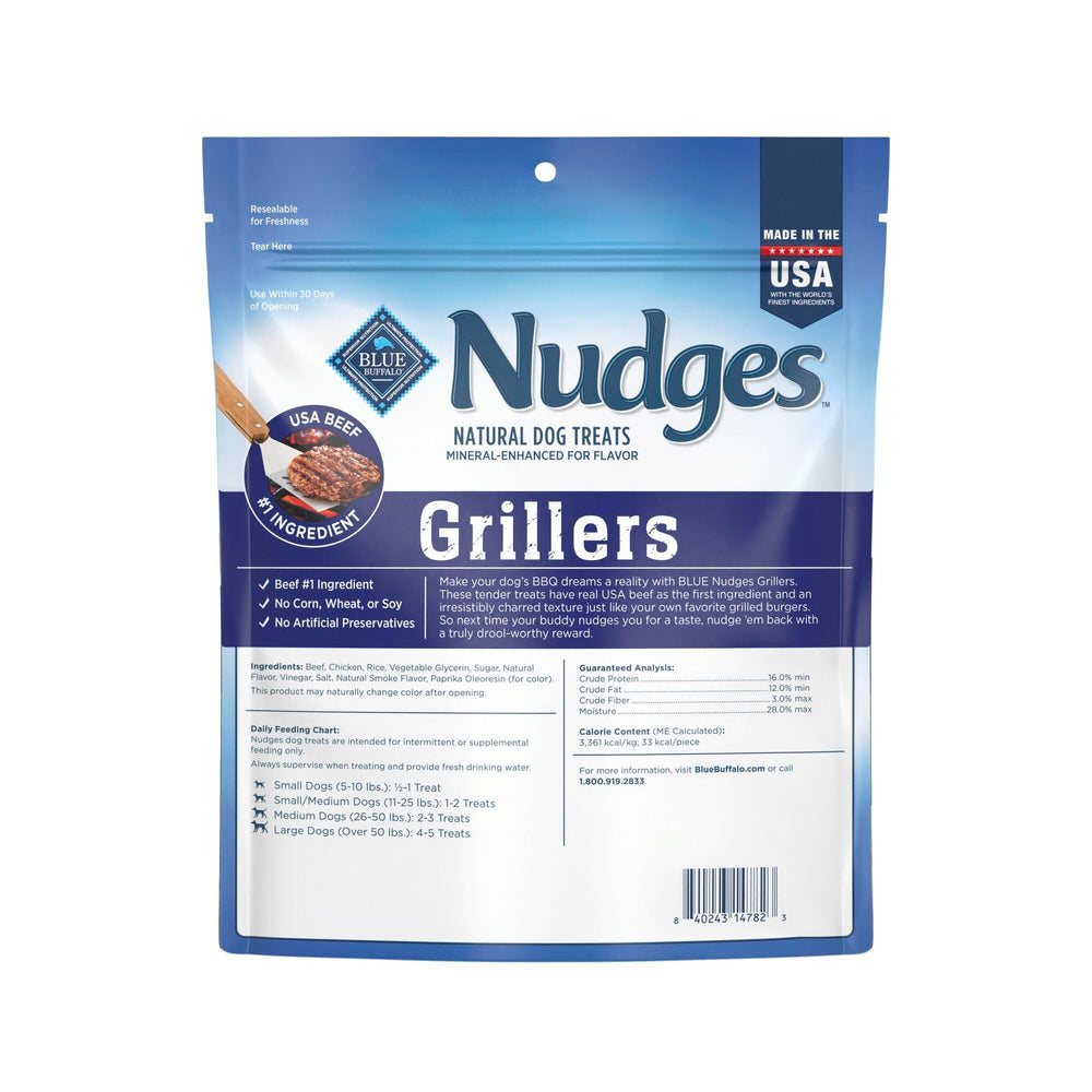 Blue Buffalo Nudges Grillers texture tendre, ideale pour recompense quotidienne.