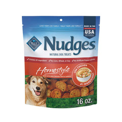 Blue Buffalo Nudges Homestyle emballage: friandise appétente pour récompenser votre chien.