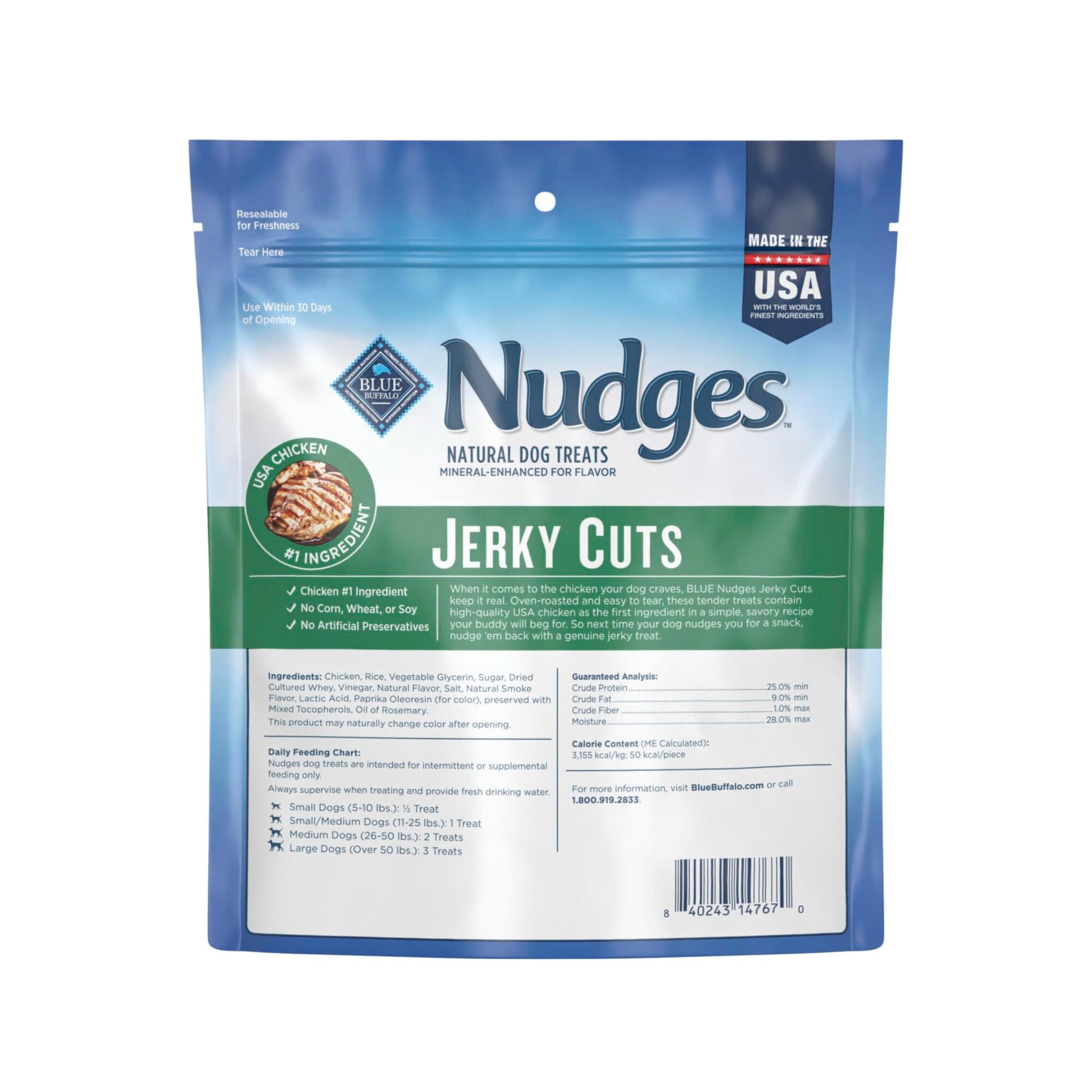 Blue Buffalo Nudges: étiquette ingrédients naturels sans additifs.