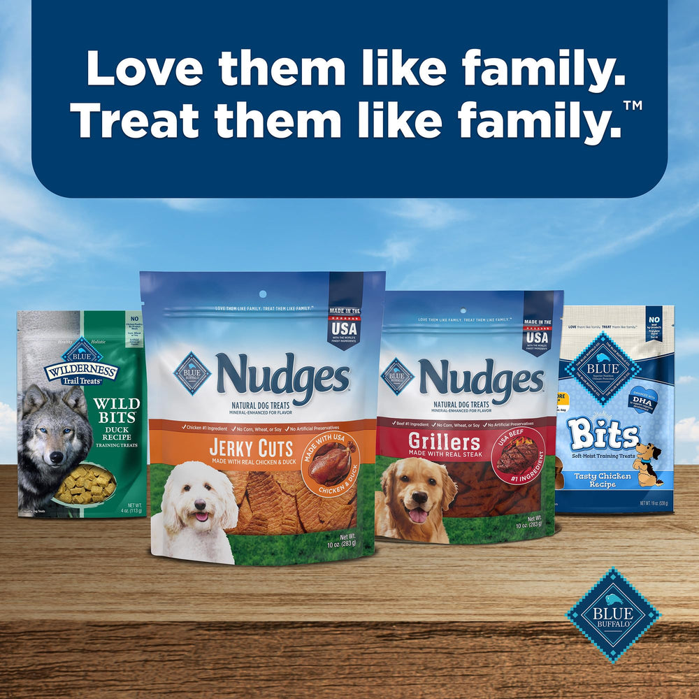 Blue Buffalo Nudges Jerky Cuts canard - idéal comme friandise lors d'entraînement.