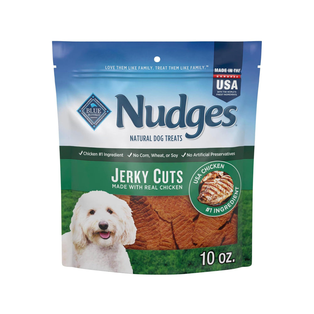 Blue Buffalo Nudges: sachet jerky poulet, récompense savoureuse.