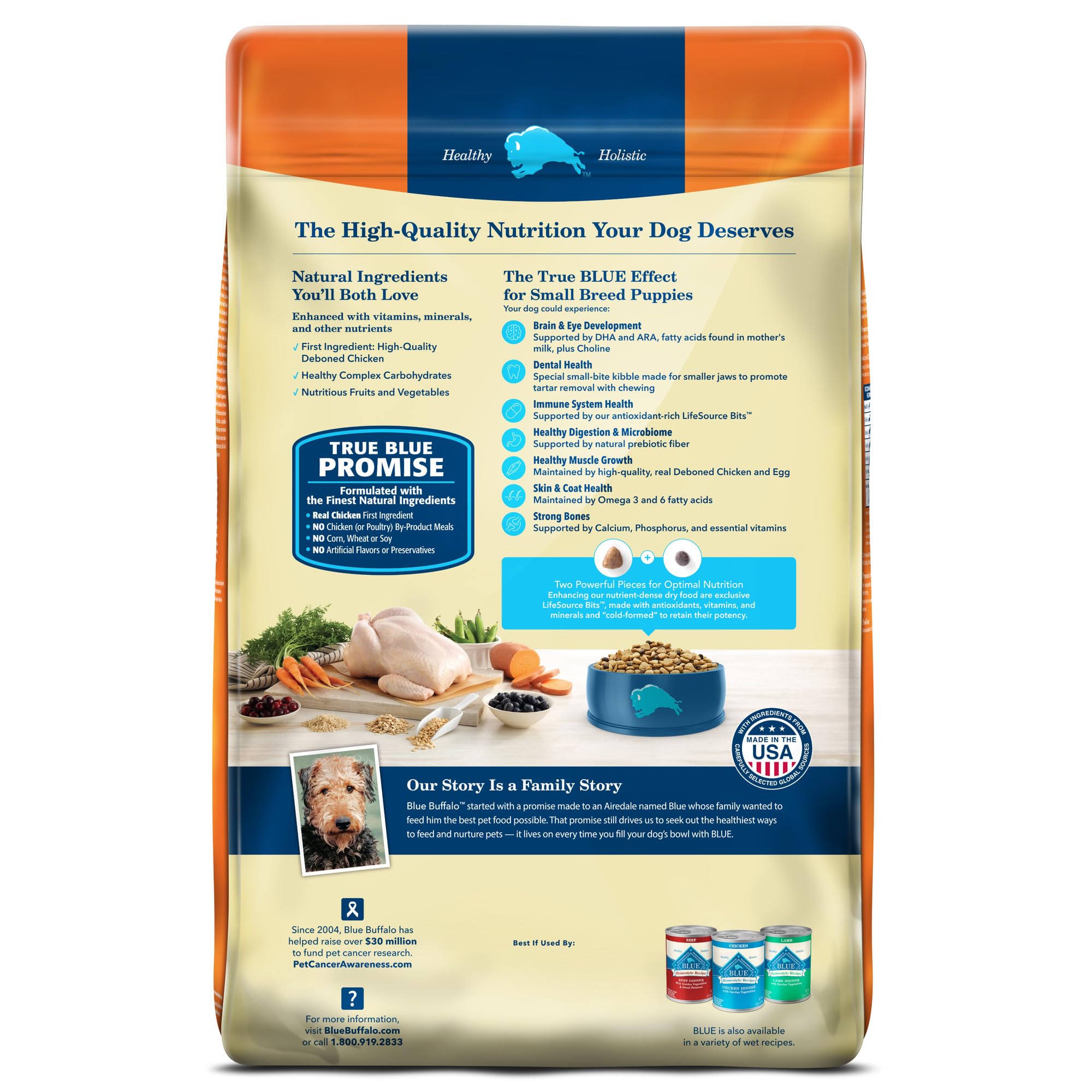 Blue Buffalo Life Protection premier ingrédient poulet pour croissance musculaire.