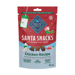Blue Buffalo Santa Snacks emballage festif facilement repérable pour les achats.
