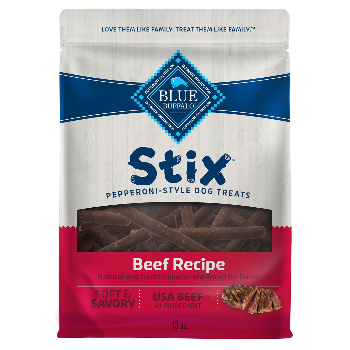 Blue Buffalo Stix boeuf premier ingrédient, friandise savoureuse pour chien