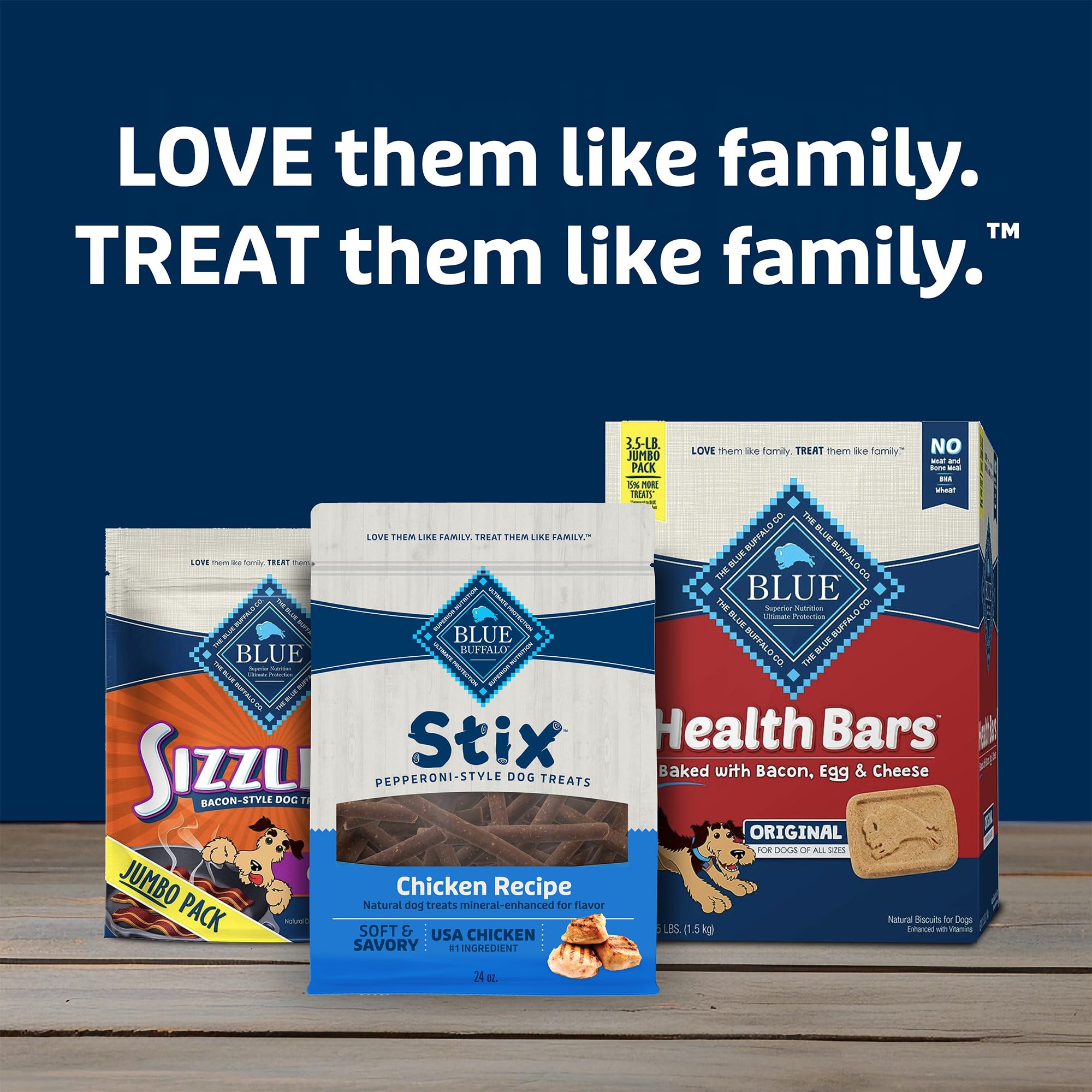 Blue Buffalo Stix – emballage reflétant l'engagement qualité.
