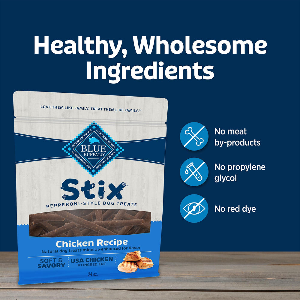 Blue Buffalo Stix – saveur pepperoni qui ravit les chiens.