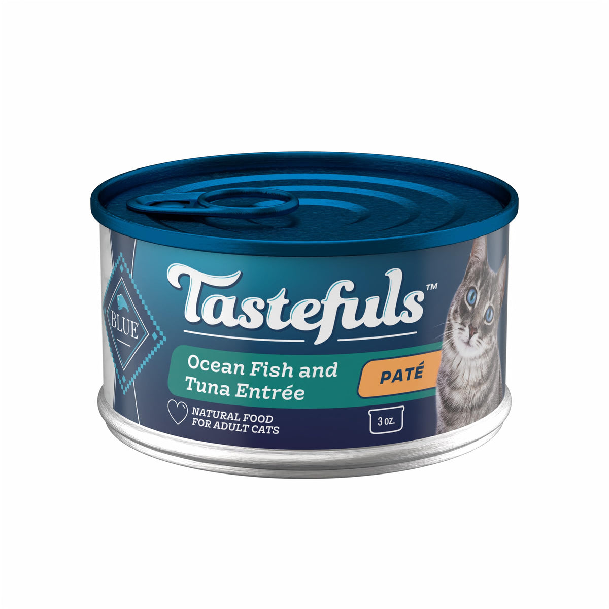 Blue Buffalo Tastefuls Chat Pâté Poisson-Thon, texture onctueuse pour repas savoureux.