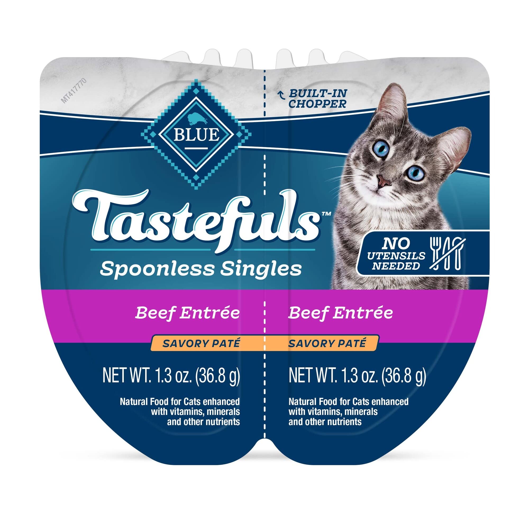 Blue Buffalo Tastefuls, cups sans ustensiles, service rapide et propre.