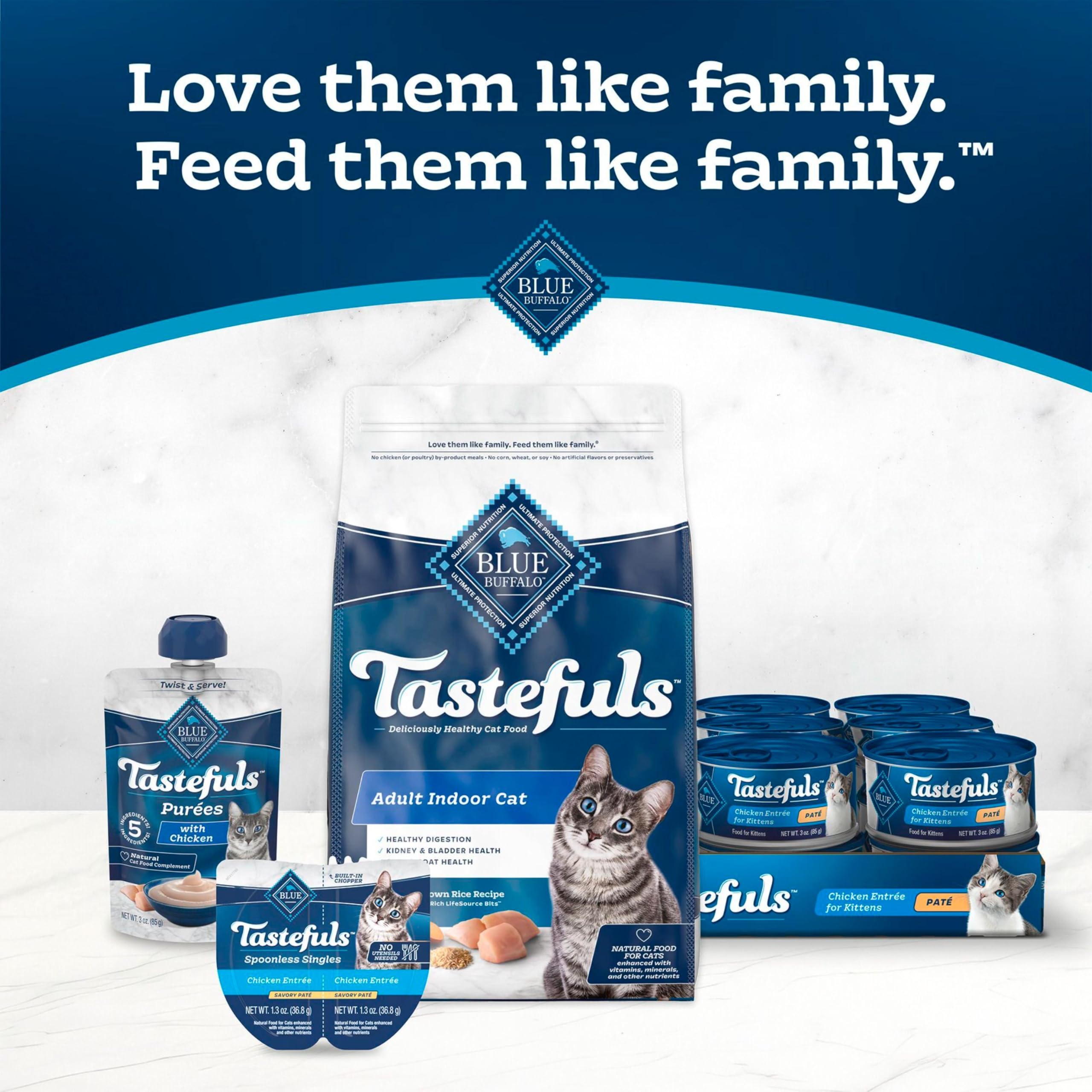 Emballage clair de Blue Buffalo Tastefuls pour planifier les repas du chat