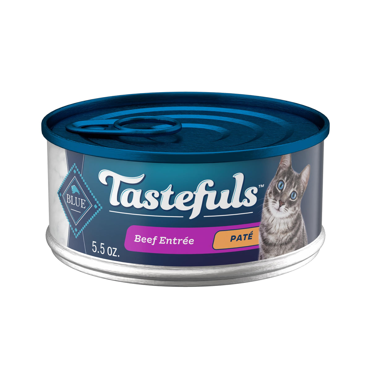 Blue Buffalo Tastefuls Paté chat — entrée au bœuf, vraie viande comme premier ingrédient.